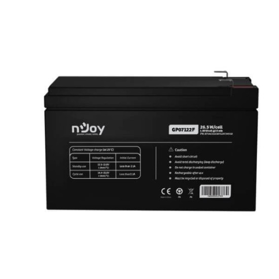 Batterie VRLA AGM nJoy 12V 7Ah T2 usage général (BTVACGUOBTG2FCW)