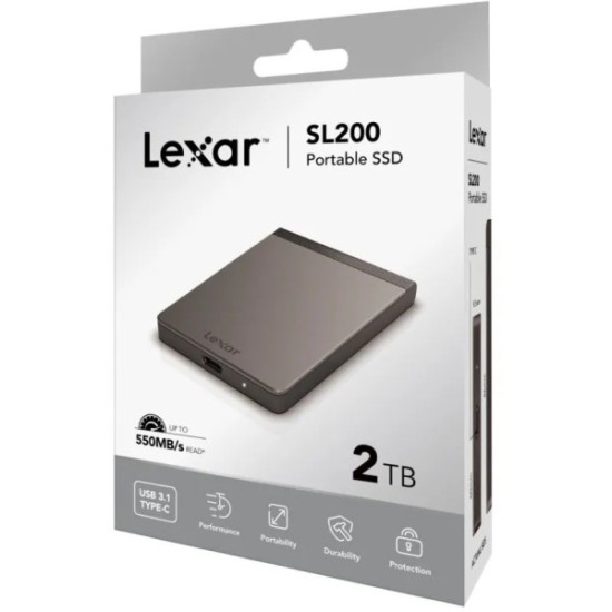 Disque dur SSD Externe 2TB USB 3.2 SL200 Lexar (843367121021)