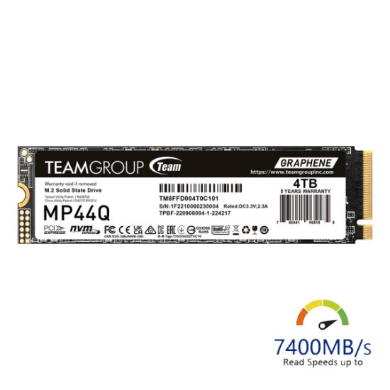 Disque dur SSD 2TB NVMe M.2 PCIe Gen4 MP44Q TeamGroup (4711430802817)