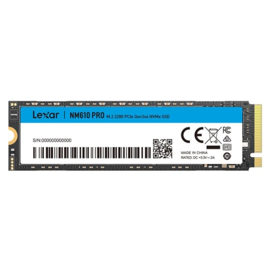 Disque dur SSD 500GB NVMe M.2 PCIe Gen3 NM610 PRO Lexar (843367128730)