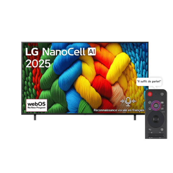 Téléviseur LG 55P LED UHD 4K NANOCELL AI (55NANO80A6A) Téléviseur LG 55P LED UHD 4K NANOCELL AI (55NANO80A6A)