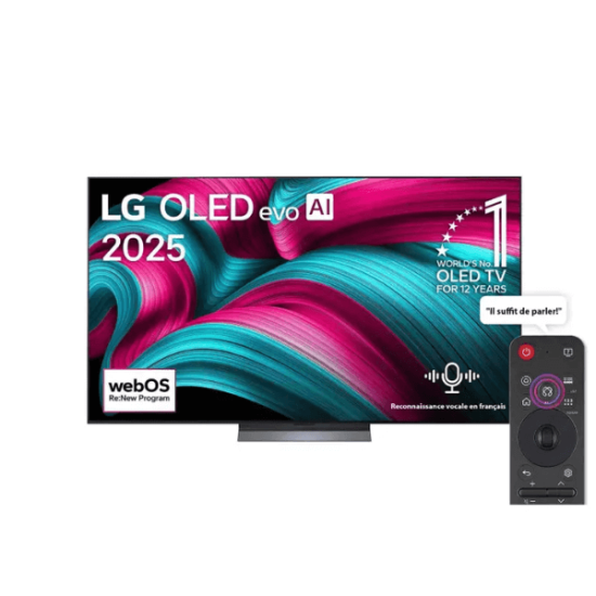 Téléviseur LG 77P OLED evo AI UHD 4K 2025 SMART (77B56LA)