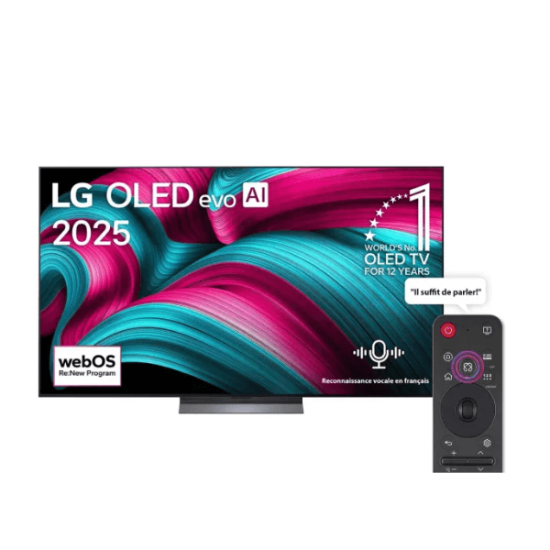 Téléviseur LG 77P OLED UHD 4K evo AI C5 144 Hz  (OLED77C56LA)