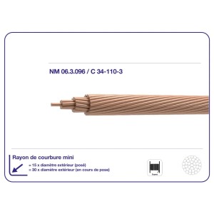 Câble de mise à la terre cuivre nu 33elecable (CMTC33)