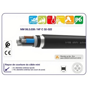 Câble rigide aluminium U-1000 ARVFV 33elecable (CARVFV33)