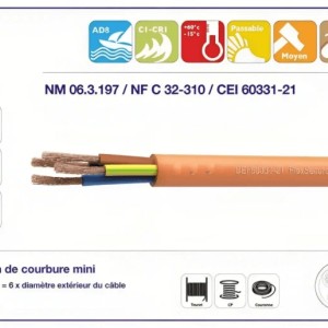 Câble sécurité incendie CR1–C1–K Firesecure Flex (CSICR1KFS)
