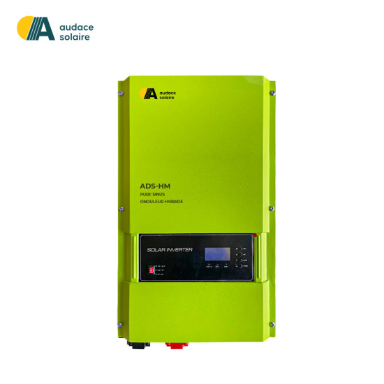 Onduleur Hybride / Offgrid Basse fréquence Audace Solaire Mono 48VDC – 220VAC, 10Kw Onduleur Hybride / Offgrid Basse fréquence Audace Solaire Mono 48VDC – 220VAC, 10Kw